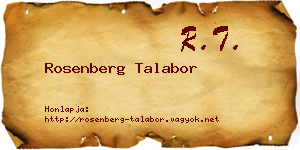 Rosenberg Talabor névjegykártya
